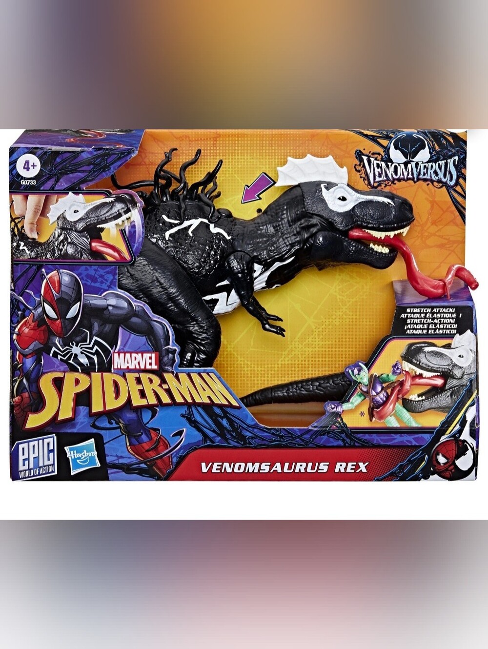 Hasbro Venomsaurus Rex Figure – Black and White with Red Tongue
